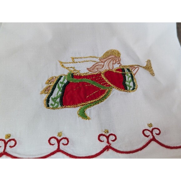 VTG LILLIAN VERNON Appliqued Christmas Guest Tea Towels Napkins SET OF 4 Cotton - Picture 4 of 10